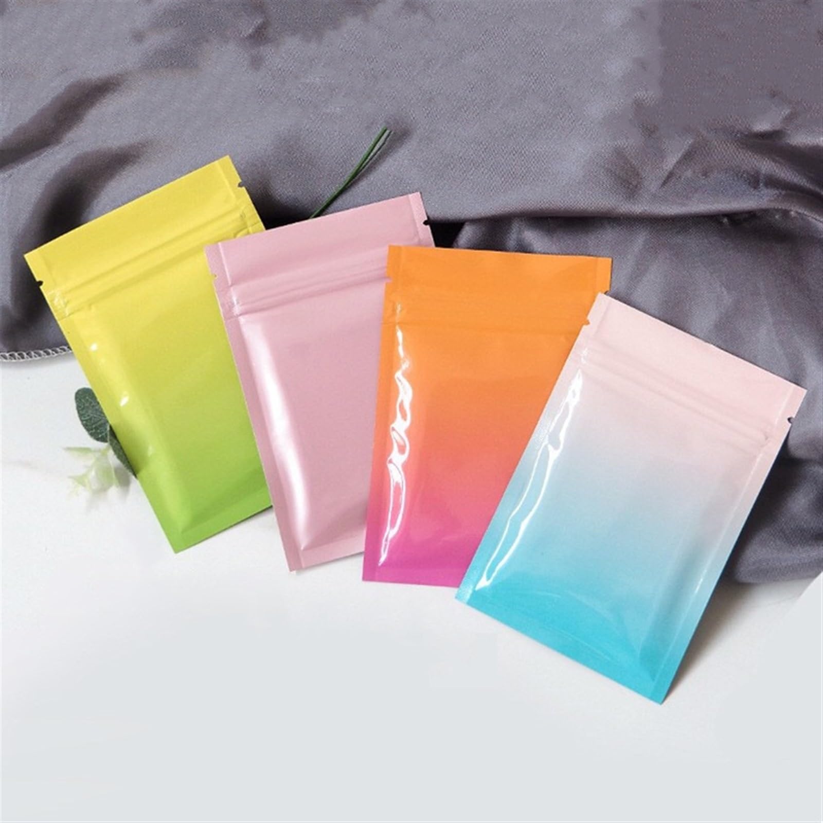 bolsas con cierre hermético, Paquete de 20 bolsas planas aluminio multicolor for empaquetar joyería, dulces y té(Black)