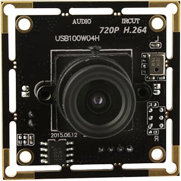 ELP 720p HD USB Camera Module with Microphone H.264 Mini UVC USB2.0 Audio Video Webcam Board for Android Linux Windows Mac Video Surveillance PC Camera for Computer, Laptop, Raspberry Pi, Jetson Nano