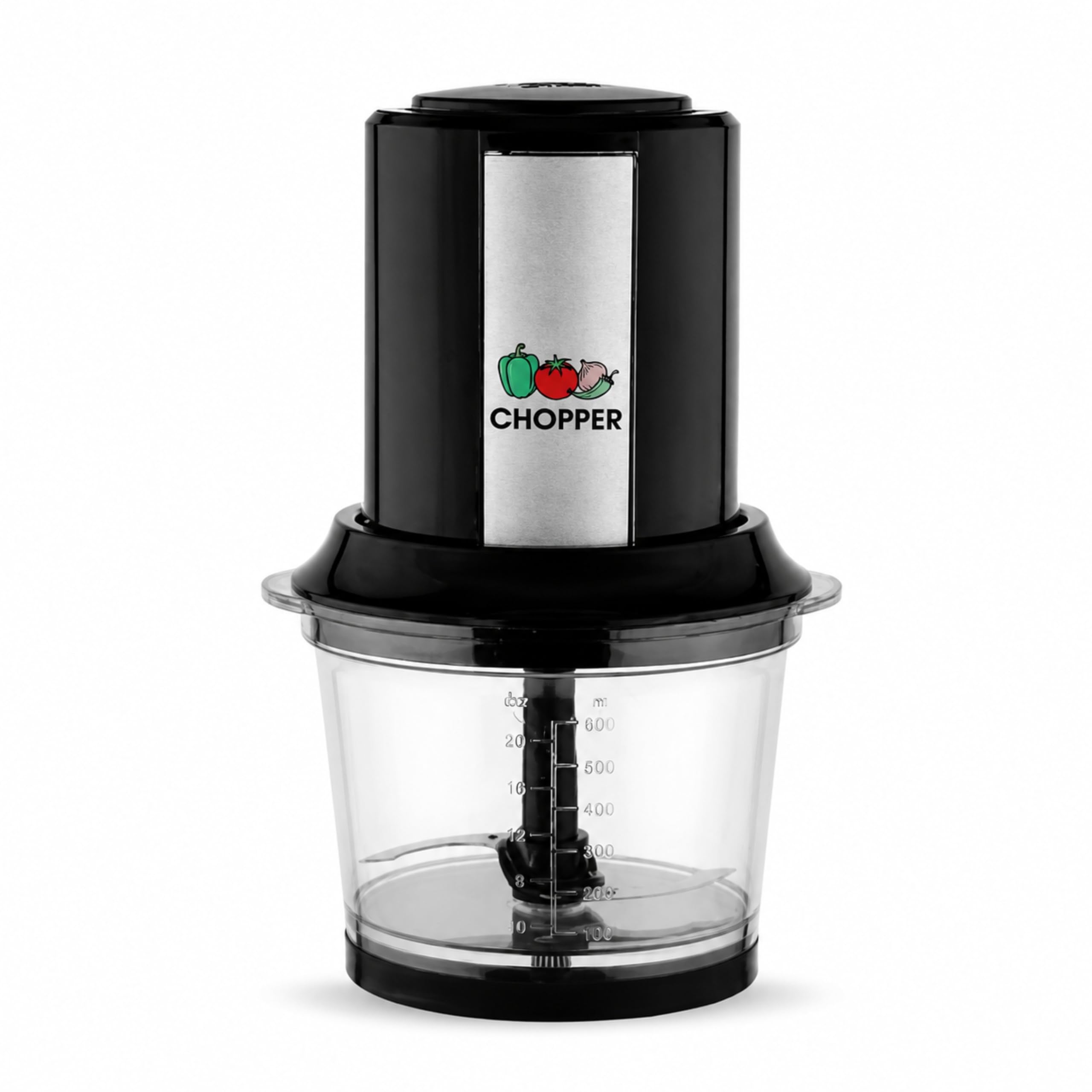 Chef Delite 300 Watts Electric Chopper for Kitchen | 600ml Chop-N-Store Bowl with Lid | Twin Stainless Steel Blades | Vegetable Cutter, Mincer, Dicer, Whisk & Blender | Black-image-42