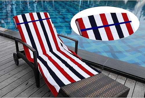 Miniatura 5 de growell Bandas de toalla (6 unidades)  Clips elásticos de silicona para toallas de playa para sillas de playa, crucero, piscina, soporte para