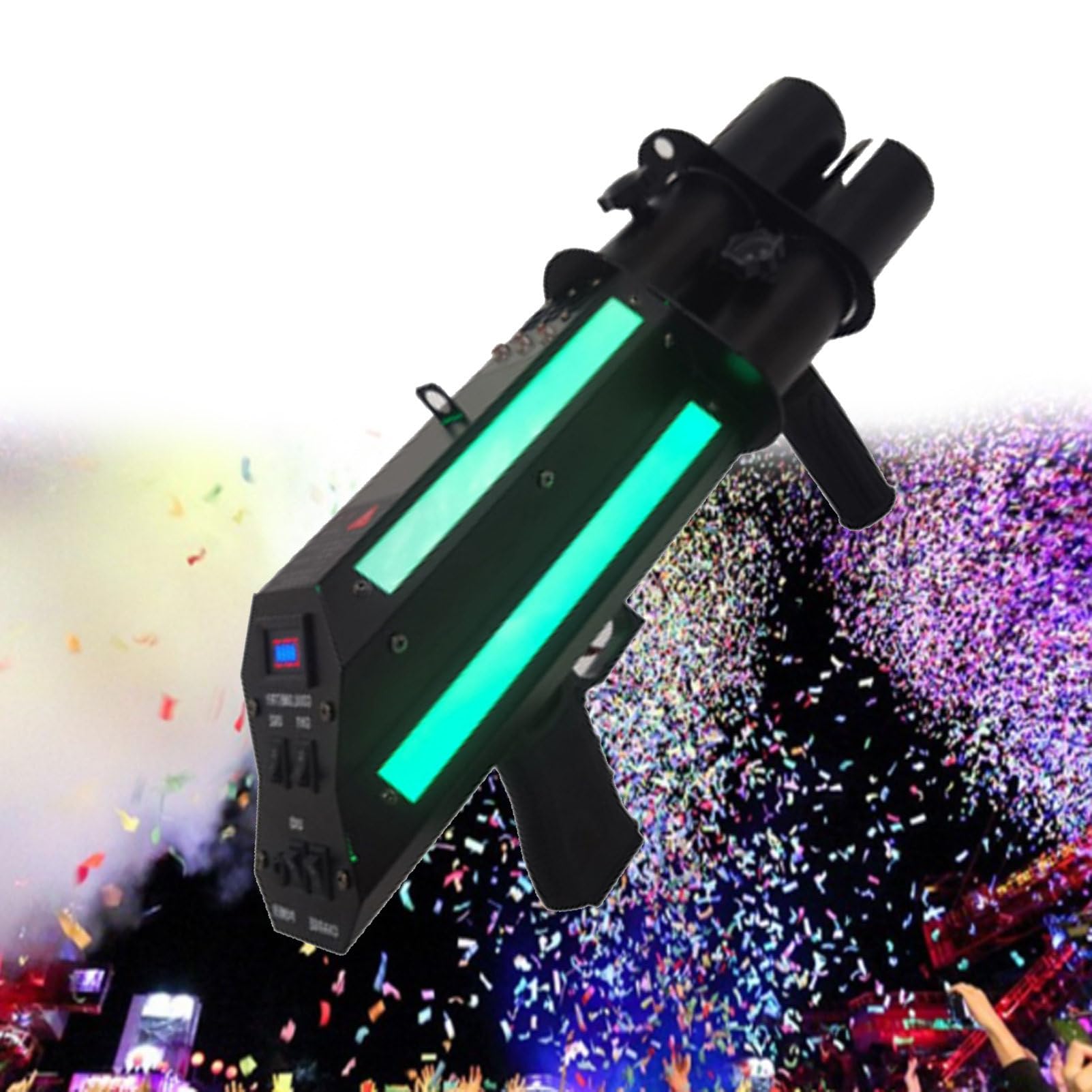 Pvxa Professional Bar Atmosphere Confetti Jet Machine,Wireless Confetti Launcher Cannon,25pcs Coloured Party Poppers,for Special Event, Parties, Club, Wedding Style2