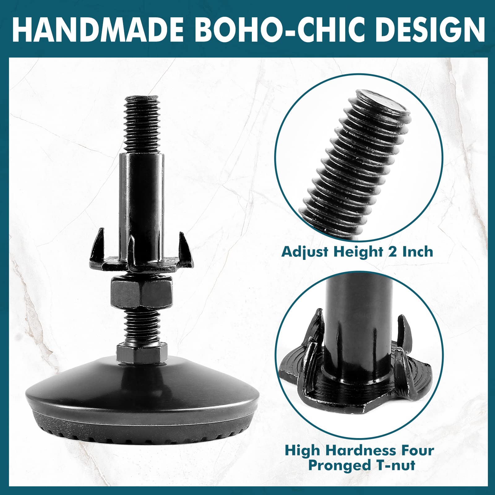BORDSTRACT 4Pcs M8 Leveling Feet, Adjustable Threaded - View #10