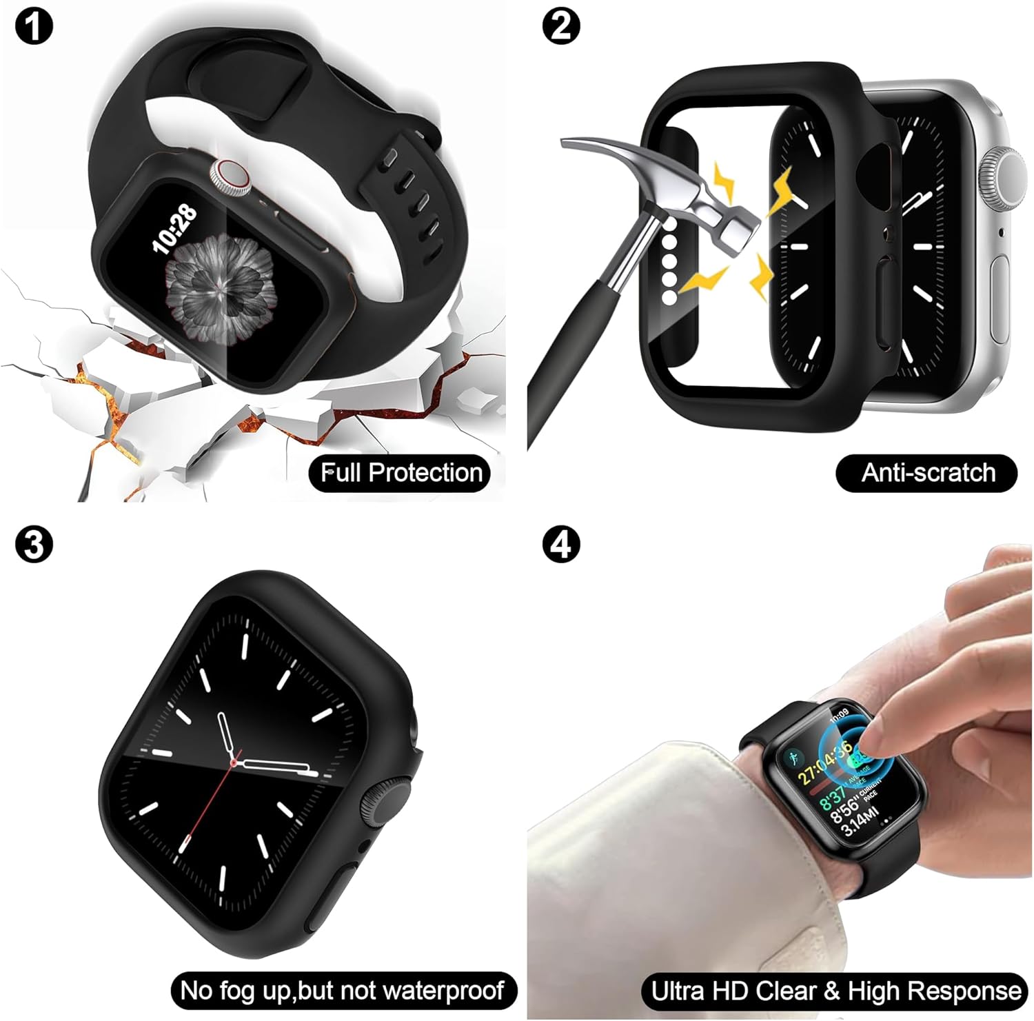 16 Pack Band Compatible with Apple Watch Bands 40mm 41mm 42mm 44mm 45mm 46mm for Women Men, Screen Protector Case Band&Organizer for iWatch Series 11 10 9 8 7 6 5 4 SE(Please select the correct size) - Image 4