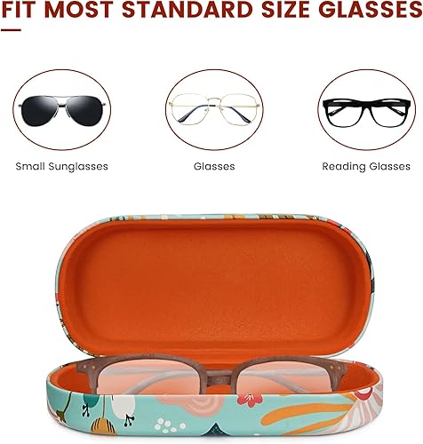 Miniatura 4 de Estuche rígido de piel sintética para gafas, estuche portátil de viaje para hombres, mujeres, niñas, viajes, estudio, trabajo
