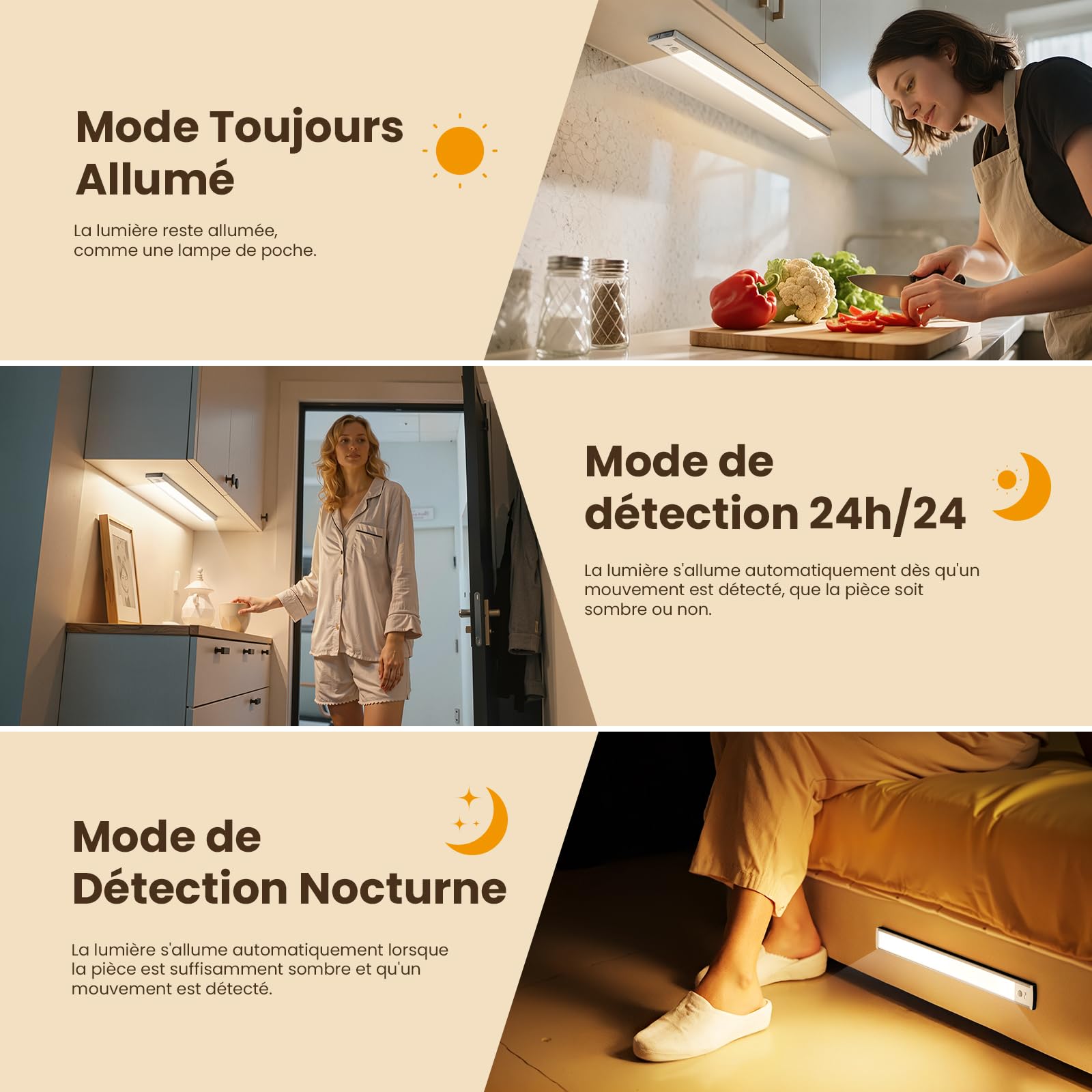 Lampe De Plafonnier Avec Détecteur De Mouvement, LED Plafond Sans Fil
