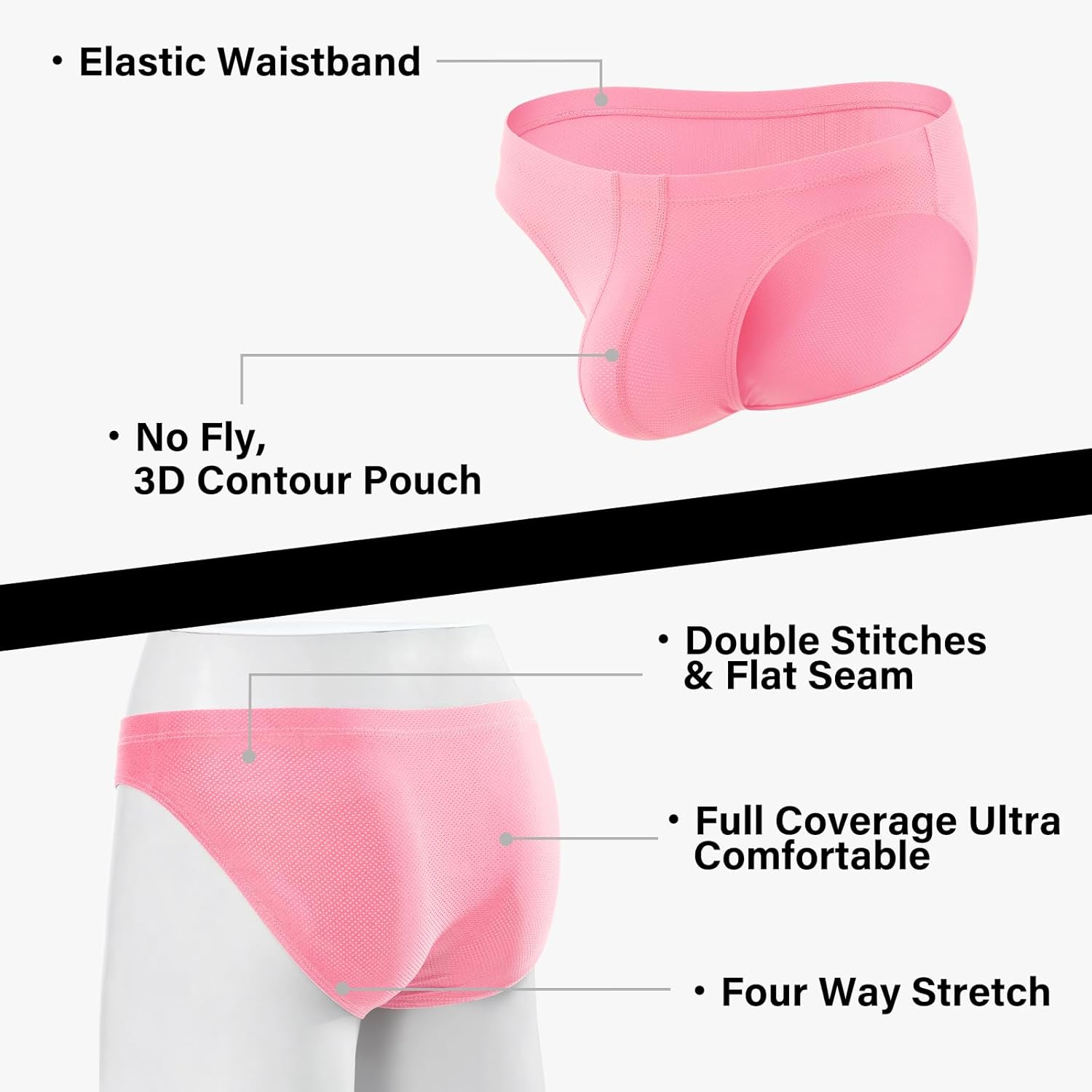 Arjen Kroos Mens Briefs Sexy Mesh Underwear Briefs Breathable Low Rise Underpants - Image 3