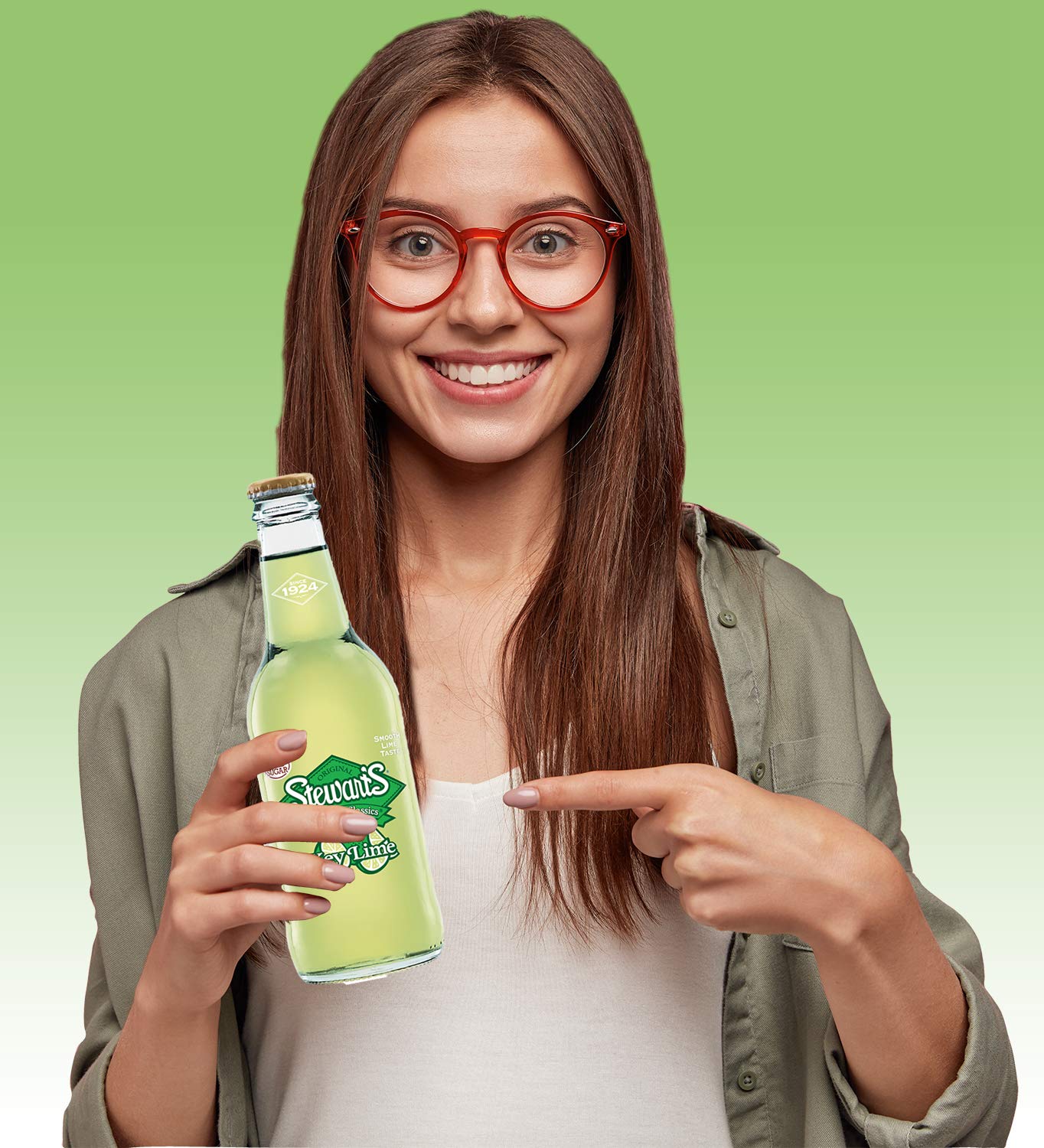Stewart's Key Lime Soda, 12 fl oz (12 Glass Bottles)