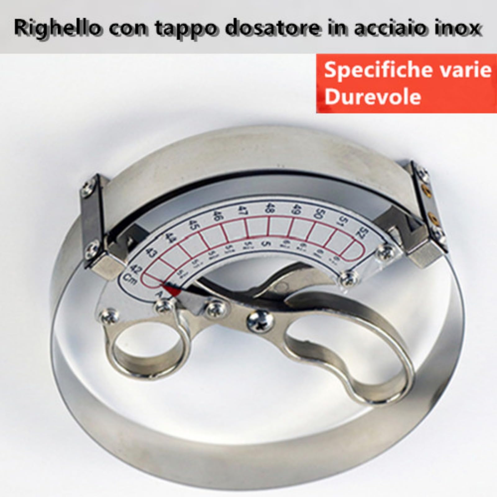 Righello con cappuccio in acciaio inossidabile righello per cappello a forbice Scala chiara Righello portatile in acciaio inossidabile Strumento manuale per la misurazione dell'anello del cappuccio