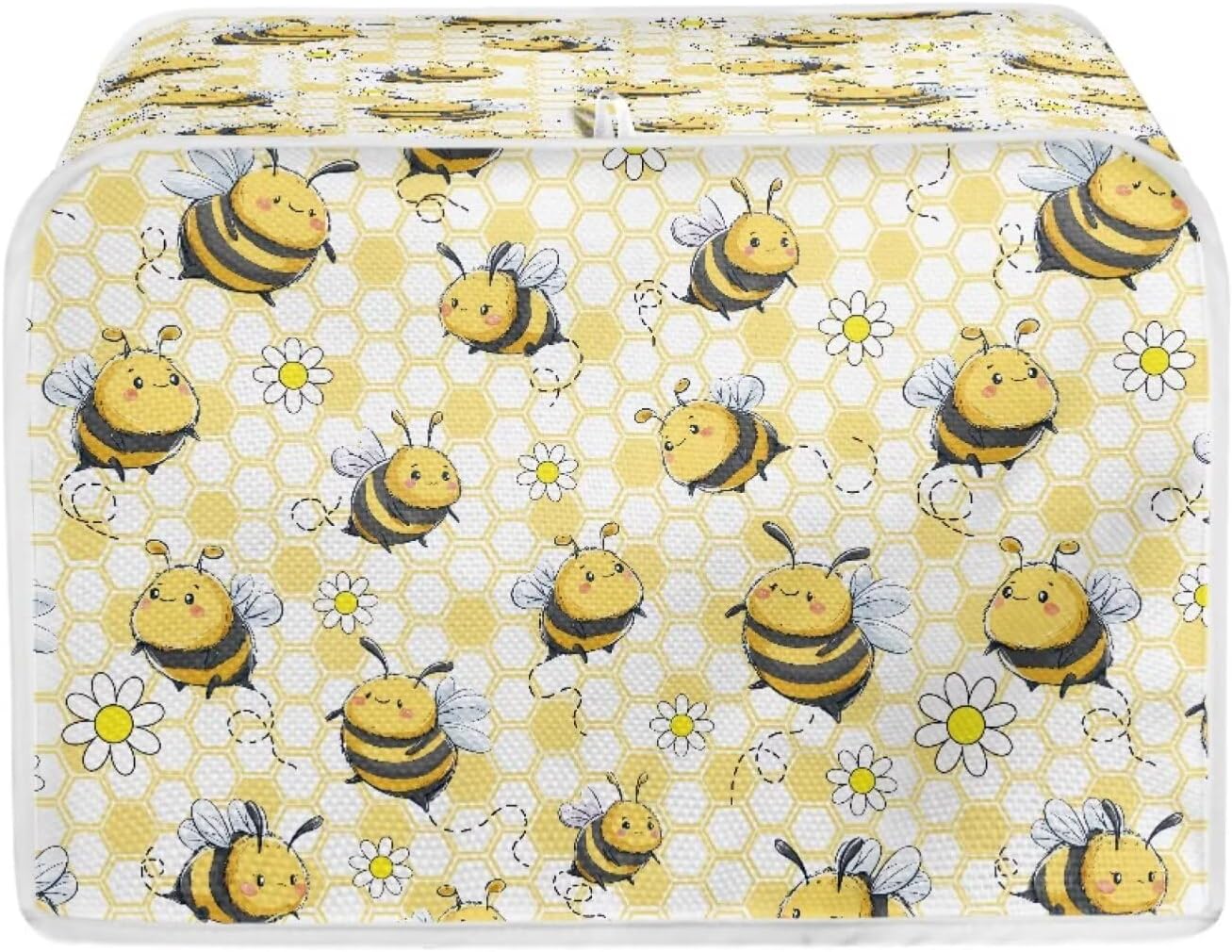Xoenoiee Bee Honeycomb Pattern Toasters Cover Bread Maker Covers Kitchen Small Appliance Dust-Cover Kitchen Accessories for Toaster Oven for 4 Slice