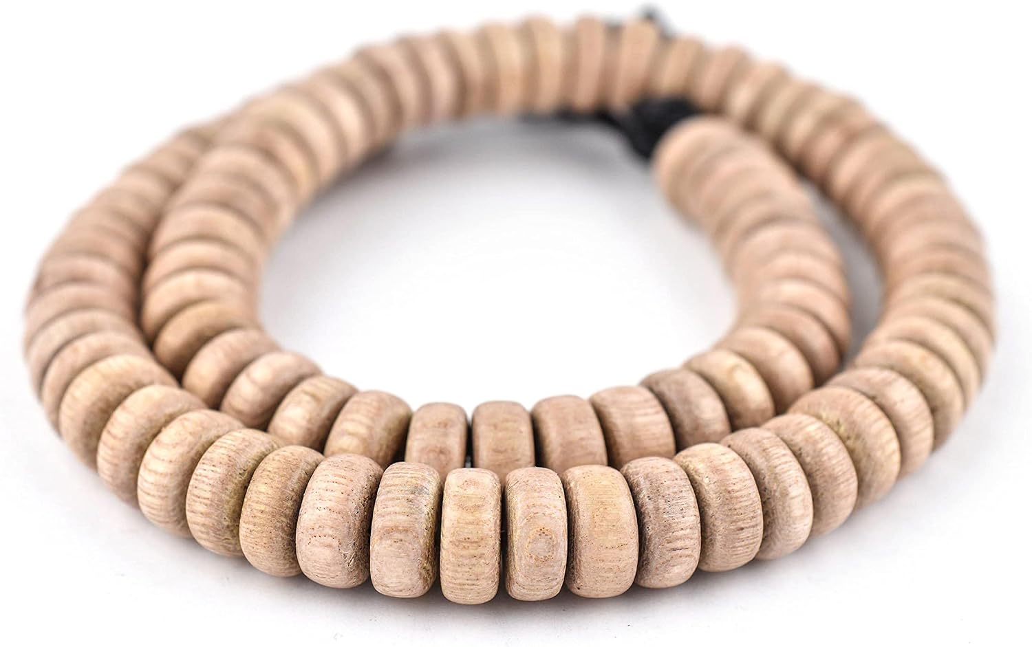 The Bead Chest Disk Rosewood Beads 5x10mm Brown Wood Large Hole 16 Inch Strand