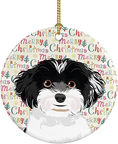 Miniatura 47 de Caroline's Treasures Adorno navideño de husky siberiano en blanco y negro #2 de cerámica para árbol de Navidad, decoración colgante para el hogar,