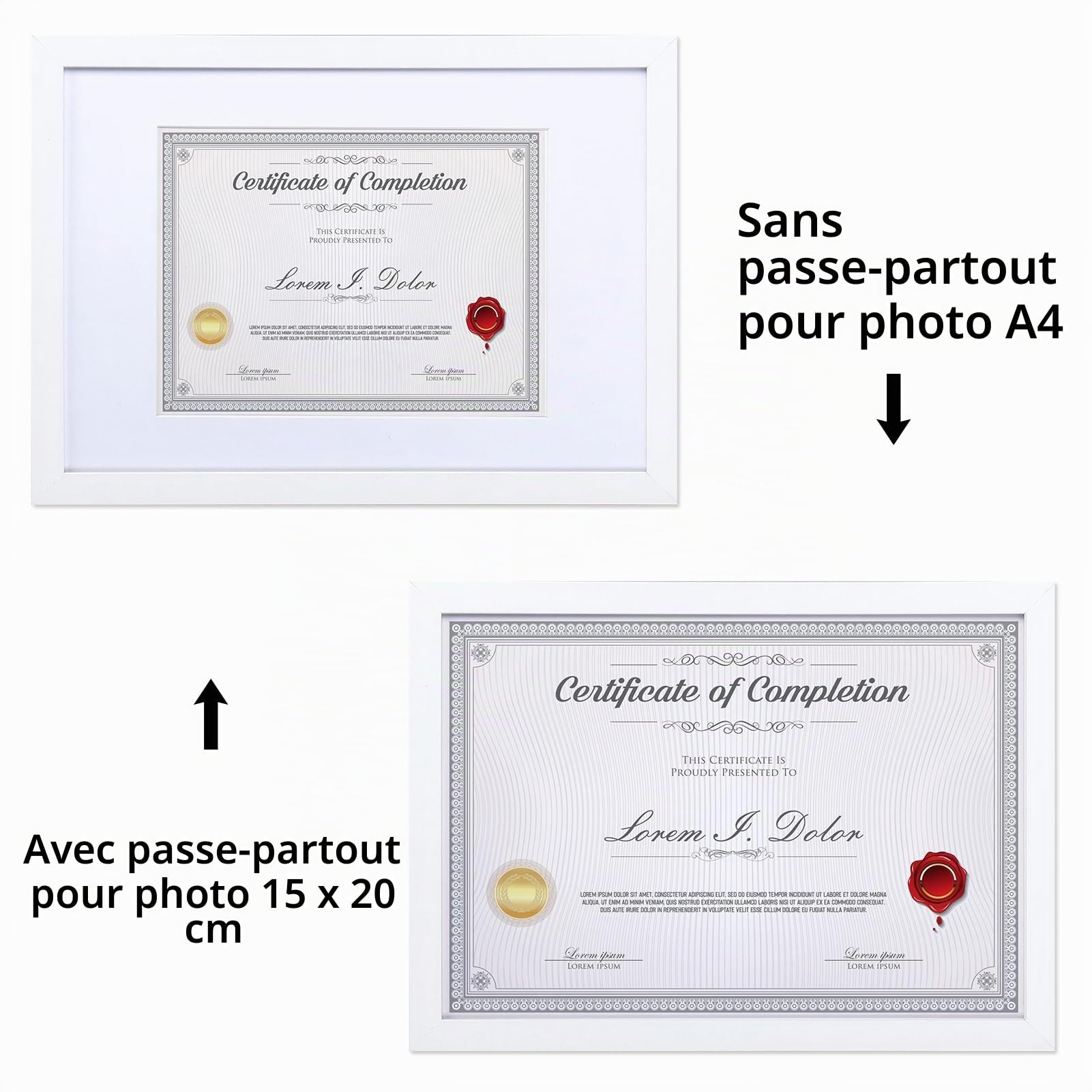 15 Cadres Photo A4, Cadres Blancs en Bois adaptés aux Certificats Diplômes et Documents de format A4(21x29.7CM)