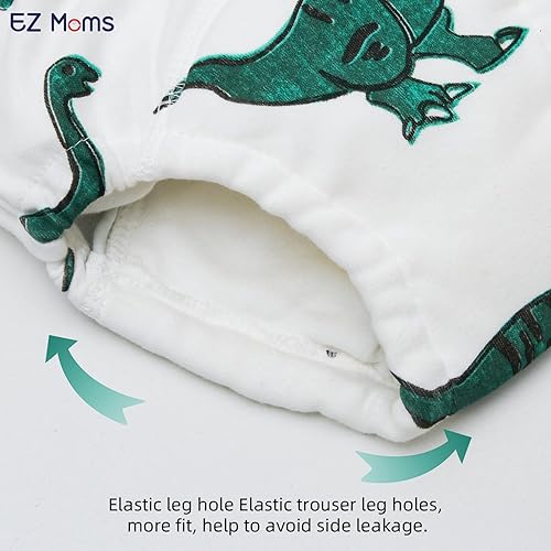 Miniatura 8 de EZ Moms 6 paquetes de ropa interior de entrenamiento para niños pequeños de absorción para niños, 100% algodón, pantalones de entrenamiento