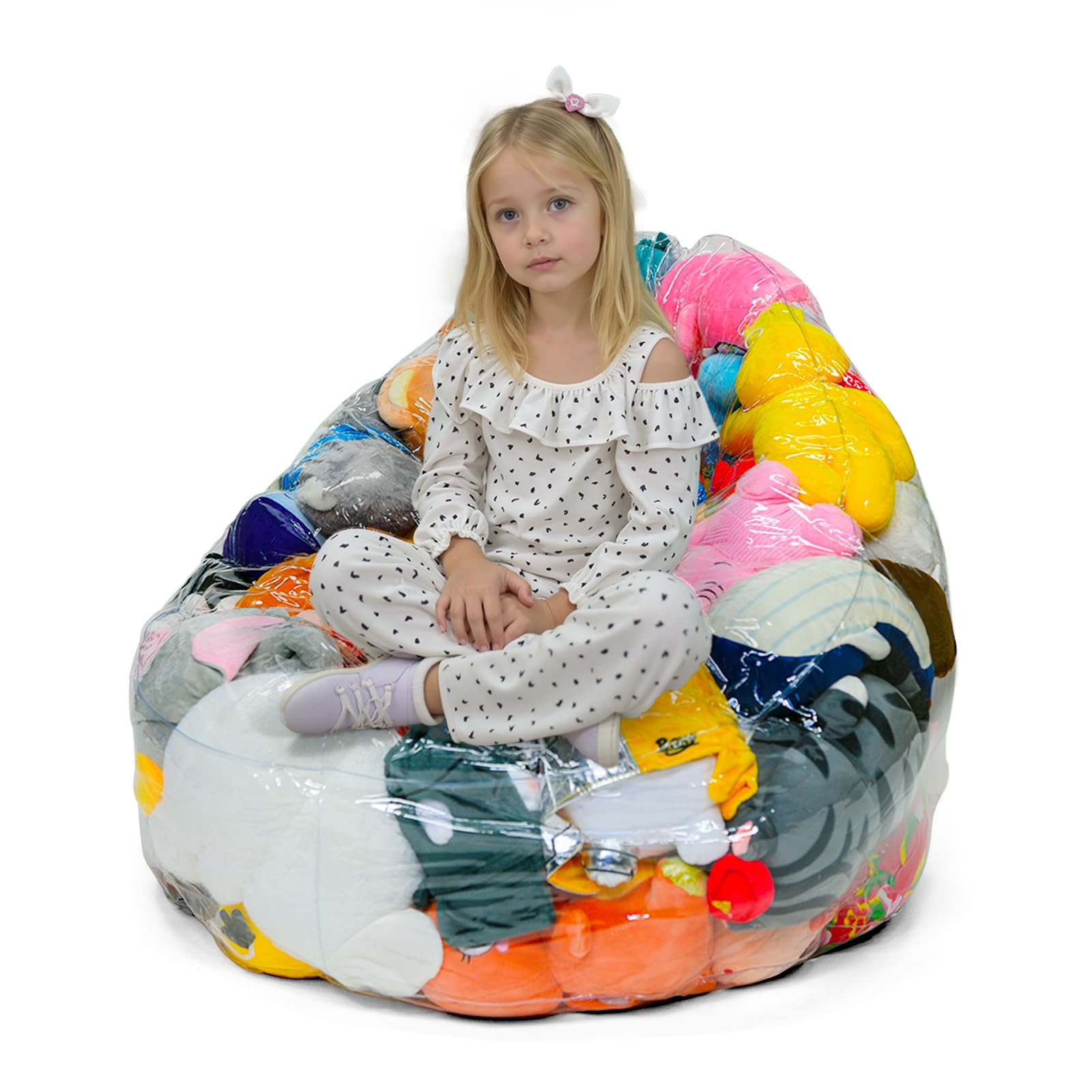 Photo 1 of Bean Bag Chair Cover, Clear Stuffed Animal Chair Storage for Toys Storage
