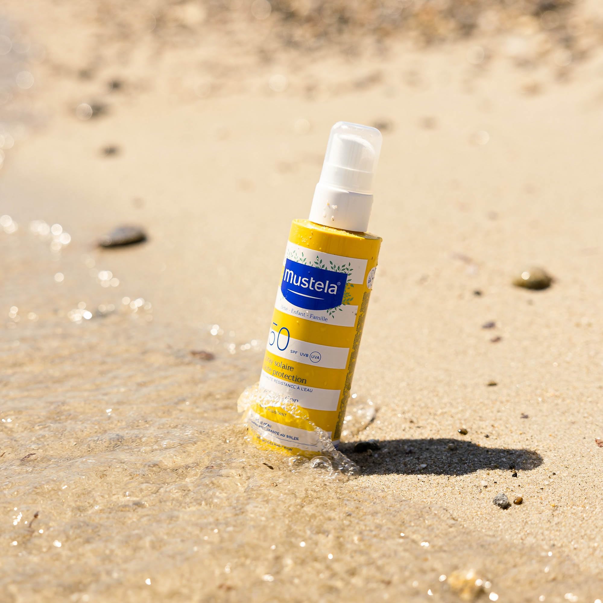 Mustela Spray Latte Solare Spf 50, Viso, Corpo, Con Avocado e Vitamina E, Neonati, Bambini, Tutta la Famiglia, Adatto in Gravidanza - Protezione Molto Alta dai Raggi UVB e UVA (200ml)