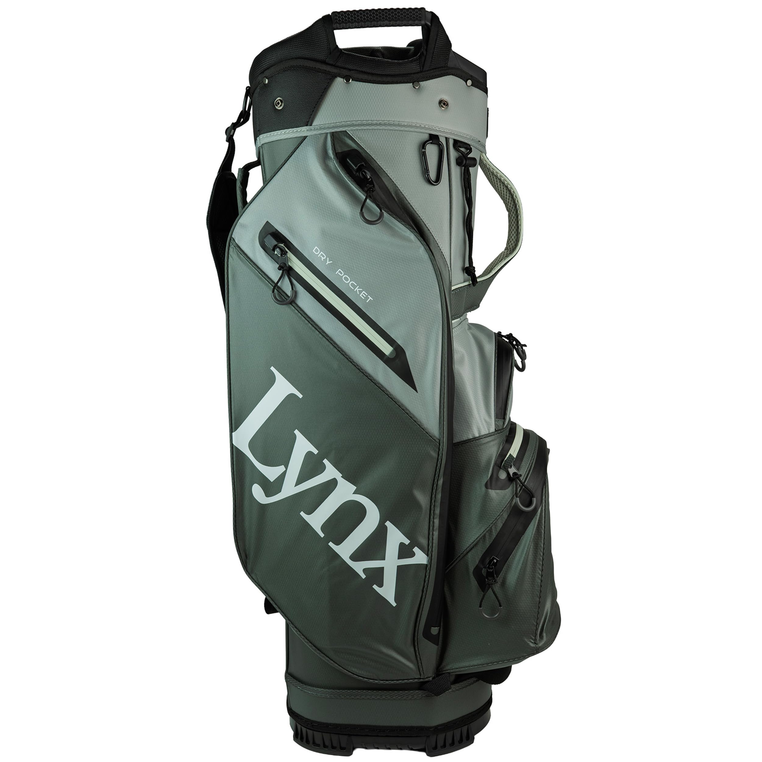 Lynx Parallax Waterproof Golf Stand Bag, Lightweight Carry Golf Bag with 7-Way Divider, Organised Storage Pockets & Water Bottle Sleeve, Dark Grey/Light Grey