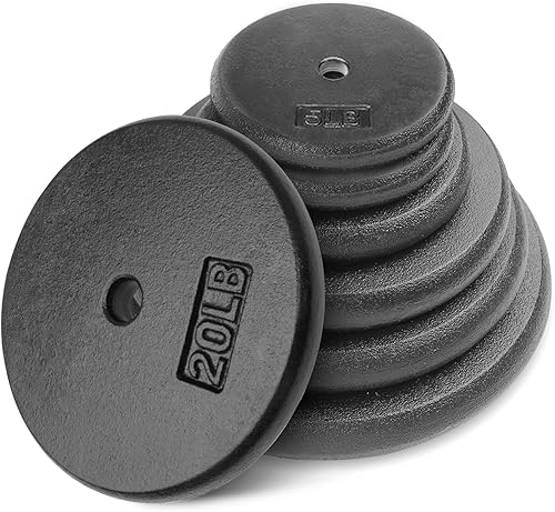 Miniatura 7 de A2ZCare Standard Cast Iron Weight Plates 1-Inch Center-Hole For Dumbbells, Standard Barbell 1.25, 2.5, 5, 10, 15, 20 lbs