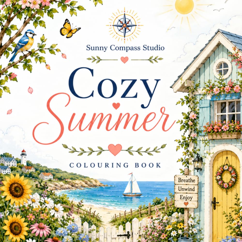 Cozy summer : Colouring book: A Relaxing Collection of Sunny Gardens, Coastal Escapes, Countryside Retreats and Summer Scenes (Seasons colouring books)