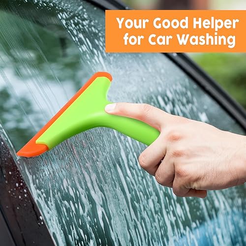 Miniatura 7 de Uiifan 6 piezas de escobilla de goma para ventana de automóvil, pequeña escobilla de goma flexible de silicona con mango antideslizante para