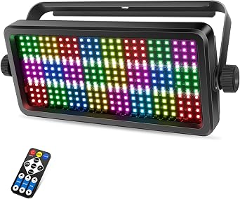Stage Strobe Effect Light 150W RGBW DJ Strobe Light | Remote DMX Sound Control | 24RGB+16W Zone Chasing | DJ Party Planner Easy Setup for Band Live Show Bar Concert Wedding Club Lighting