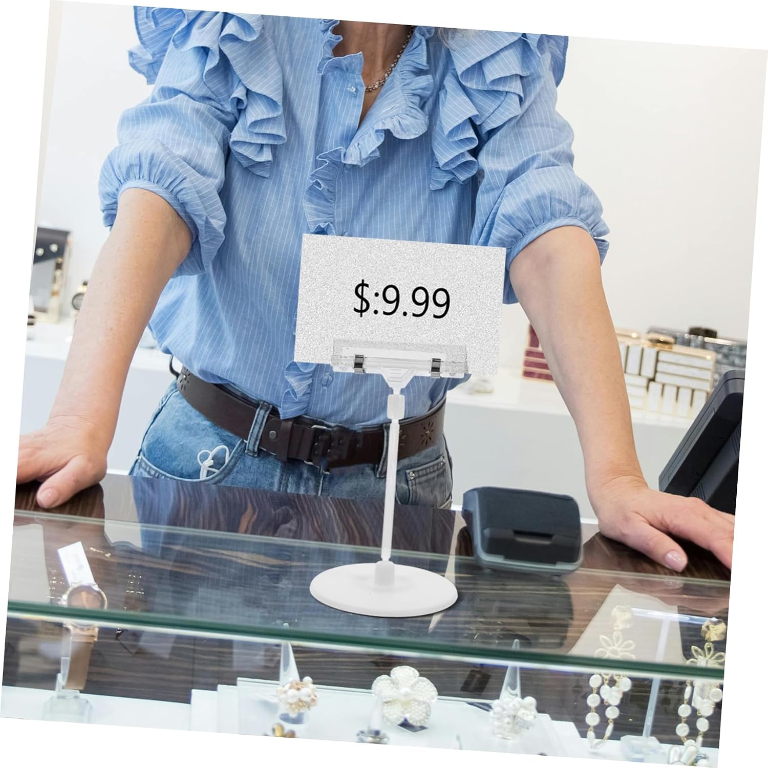 6Pcs Clear Price Card Holders Sign Clips for Retail Display Reusable Price Tag Clips for Supermarkets and Shops Efficient and Secure Label Holders