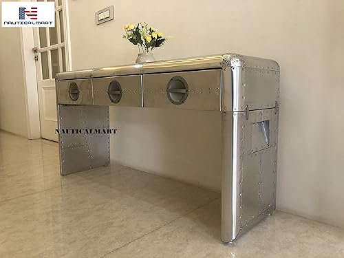 Miniatura 6 de NauticalMart Tablas de consola industriales de la tabla de consola del aviador, decoración casera estrecha de la tabla