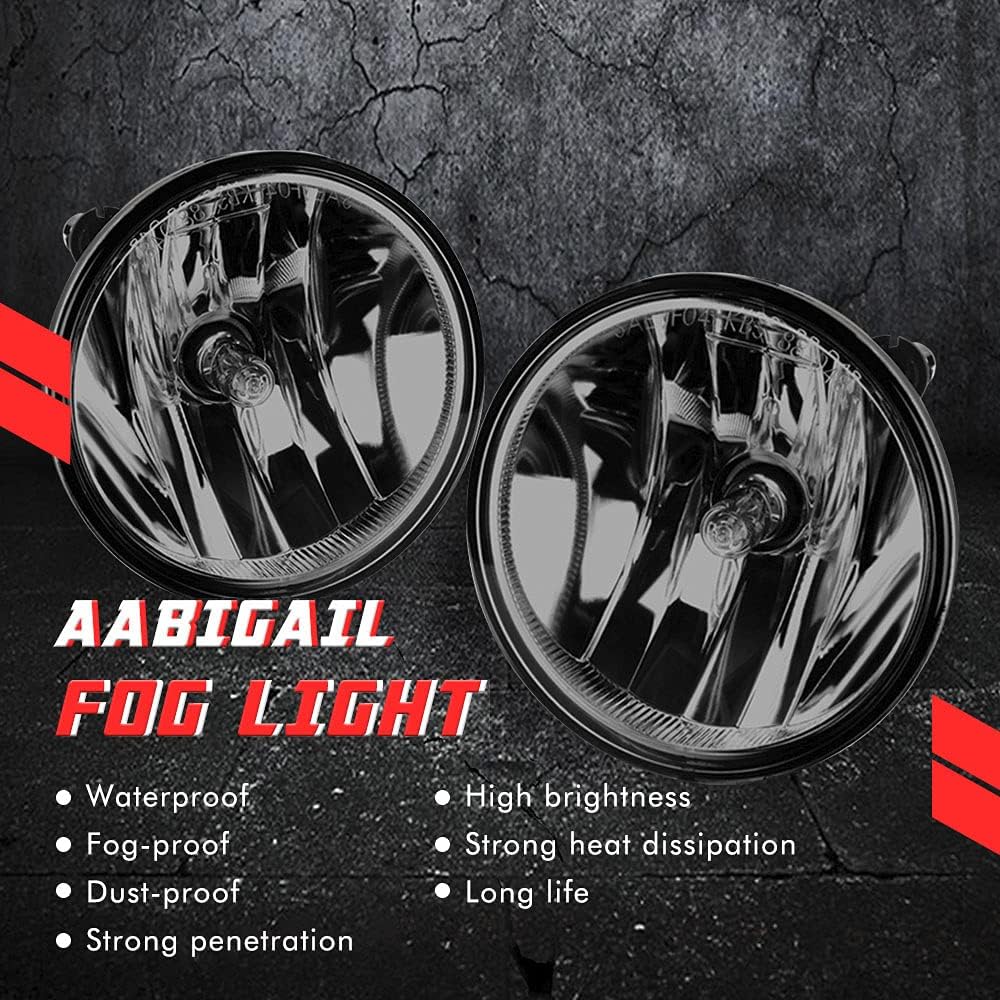 Driving Fog Lights Lamps Replacement for Chevy 07-14 Suburban/Tahoe/ 07-13 Avalanche/ 10-13 Camaro/ 15-16 Colorado/ 15 Silverado/GMC Acadia/Yukon/Yukon H16 12V 55W Halogen Bulbs (Smoke Lens)