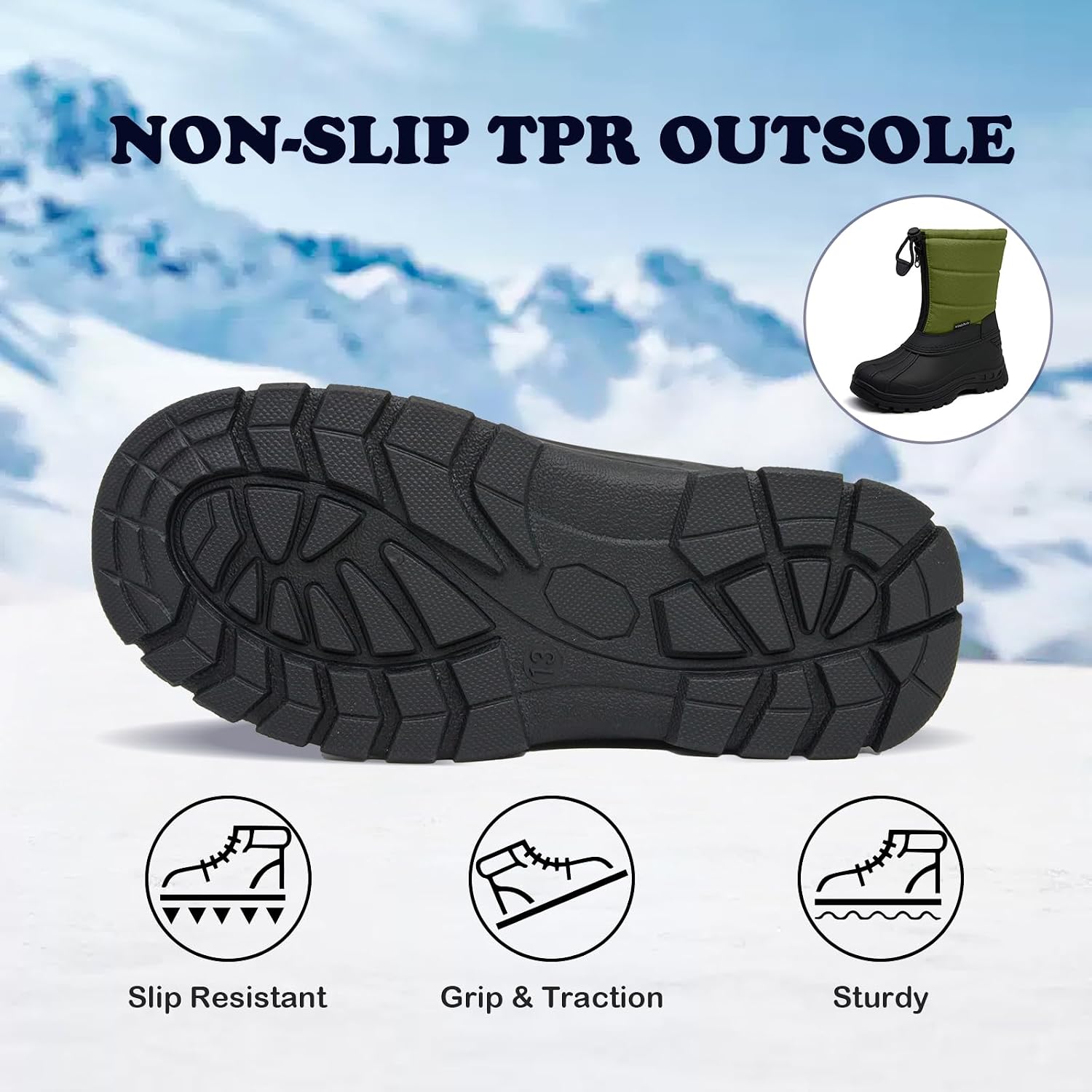 Kids Waterproof Warm Cold Weather Winter Snow Boots for Boys Girls Anti-Slip Insulated Boots