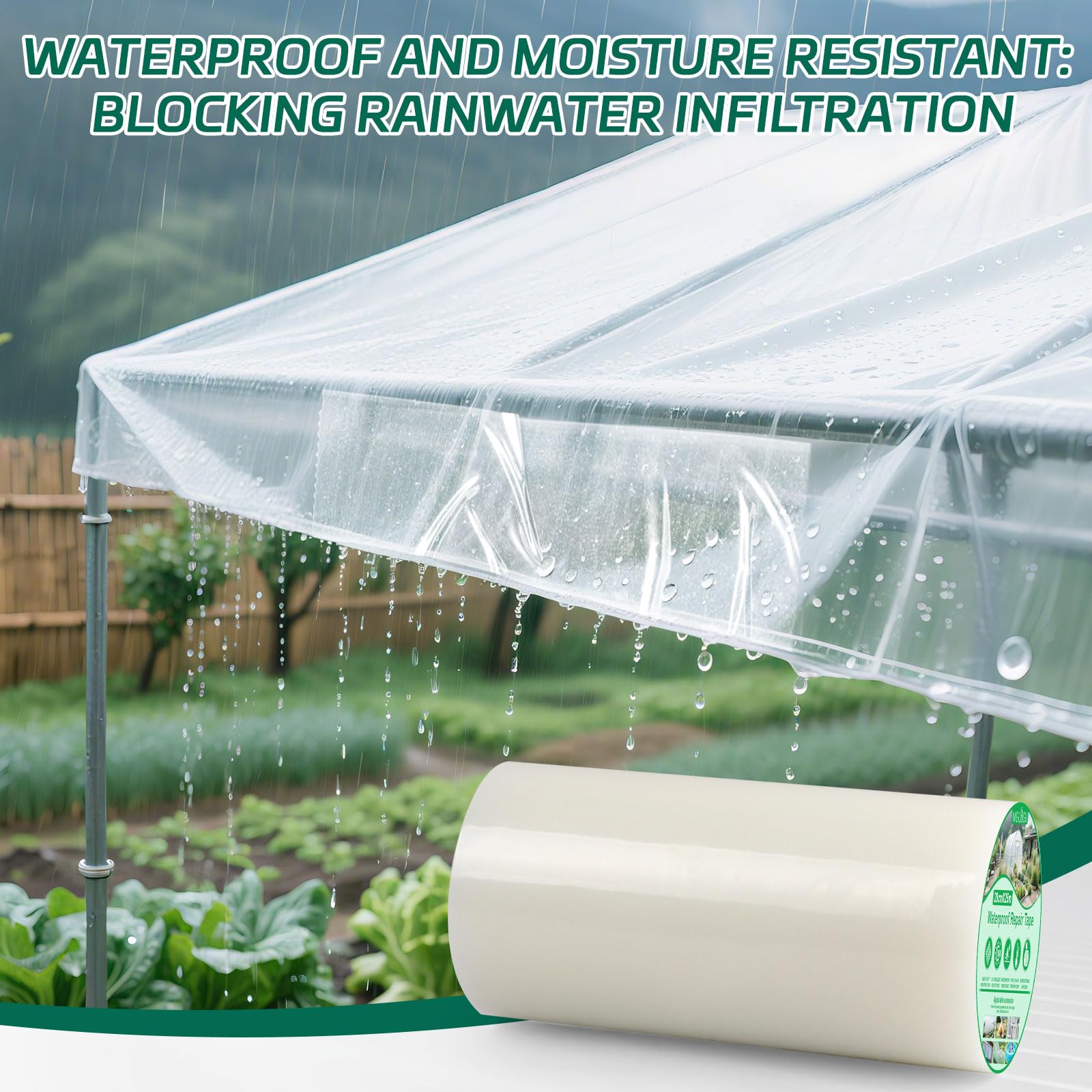 Nastro di Riparazione per Serre 25 m x 20 cm 0,15 mm Impermeabile Trasparente