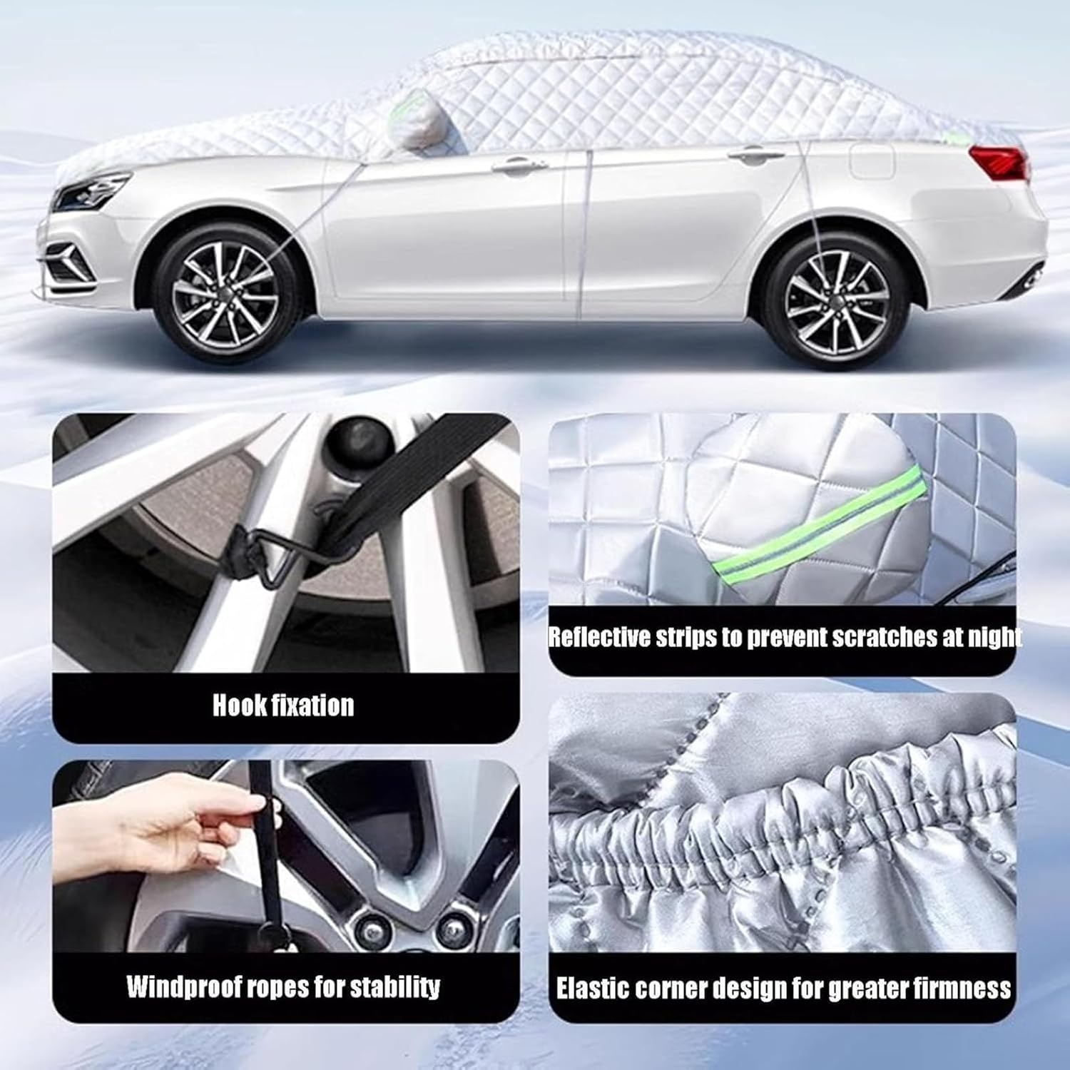 Hail Protector Car Cover for Honda CRV SUV 2017-2024, Thicken Hails Blankets Windshield Hail Protector Full Exterior Covers Snowproof Dustproof Outdoor Protective Exterior Accessories, B