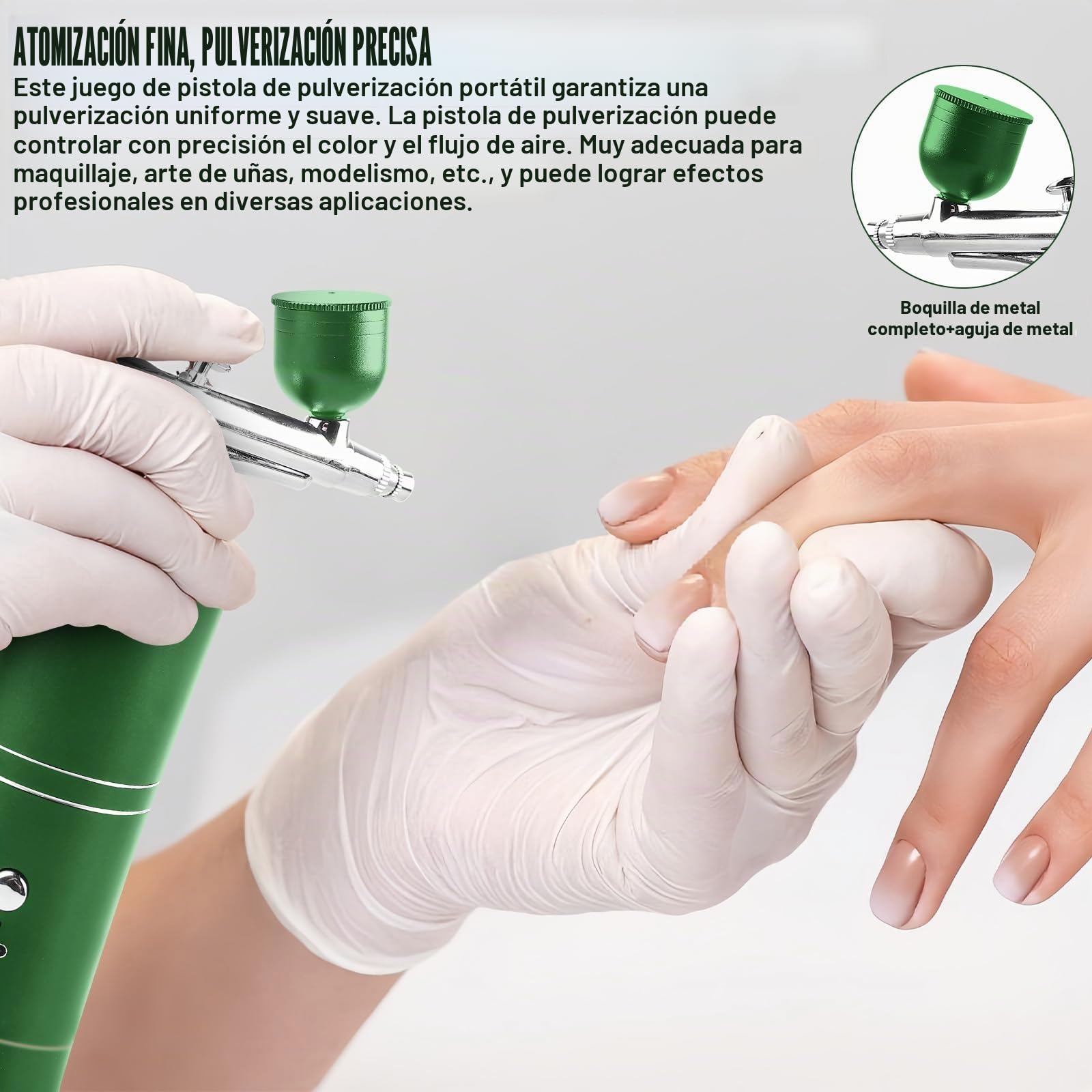 Kit de aerógrafo con compresor: kit de aerógrafo, pistola pulverizadora inalámbrica portátil con compresor, pistola pulverizadora de mano recargable por USB, kit de pistola pulverizadora para