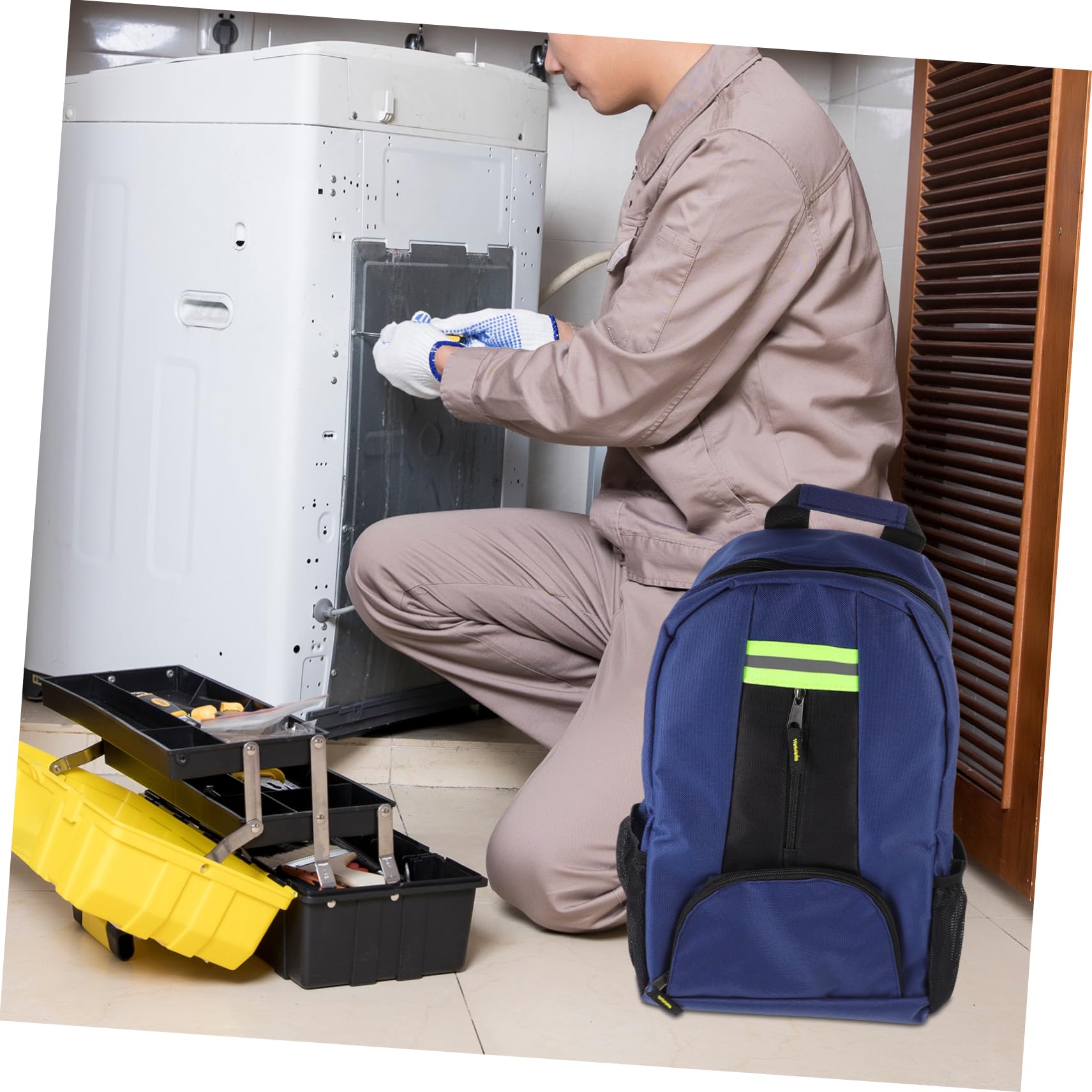 Bolsa de Herramientas de Lona Reforzada, Mochila Multifunción | Decoracion Colegio, Portátil E, Kit de Mantenimiento para Electricista y Reparación