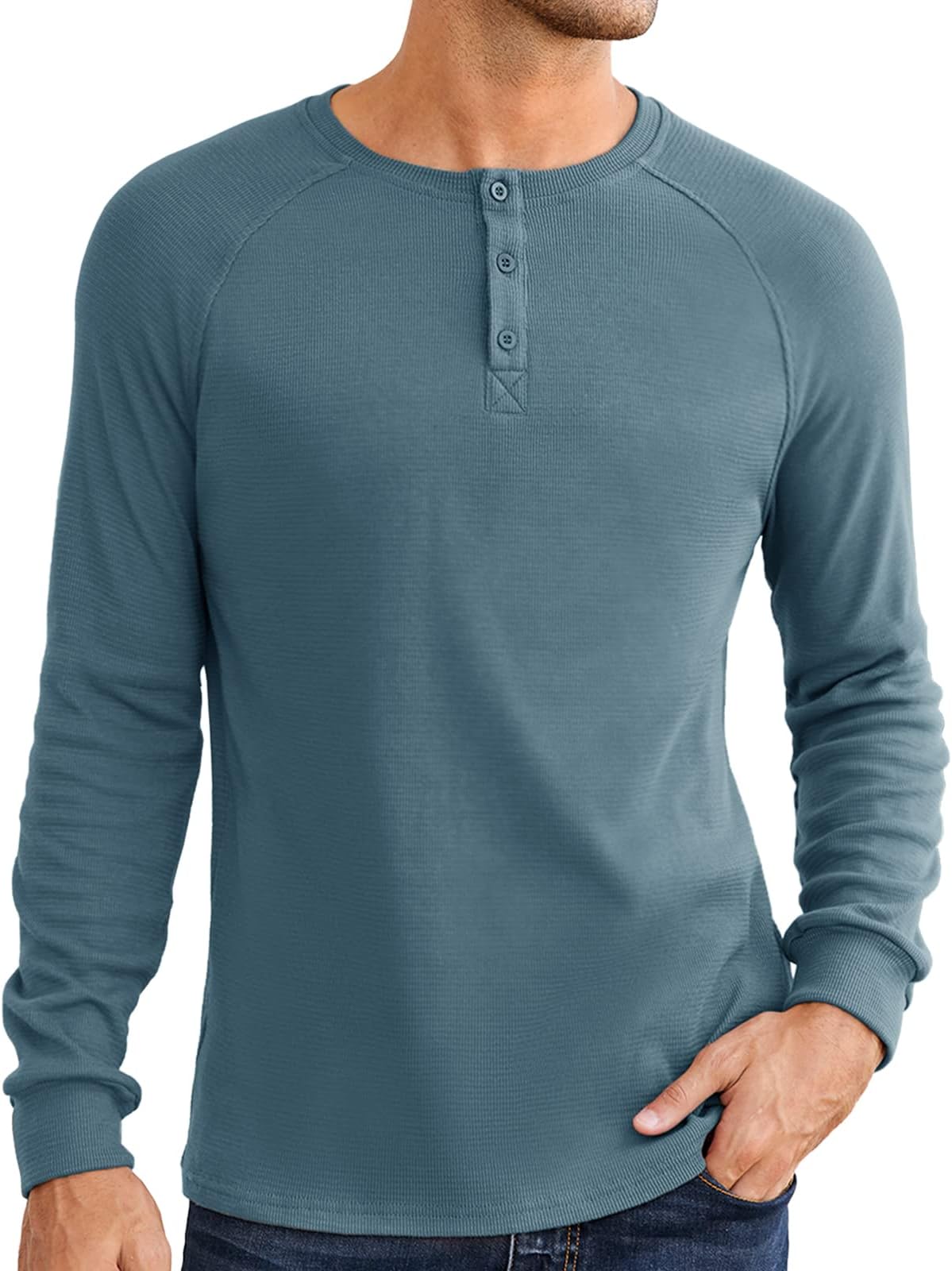 Yacooh Mens Long Sleeve Henley Sweatshirts Spring Oversized Casual Pullover Sweaters Solid Color Fashion Sweatshirt Tops