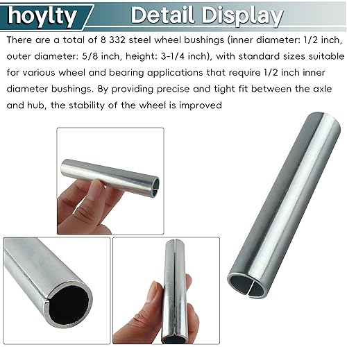 Miniatura 3 de hoylty Buje de rueda de acero 332 12 ID X 58 OD Longitud 3 14" (juego de 8)