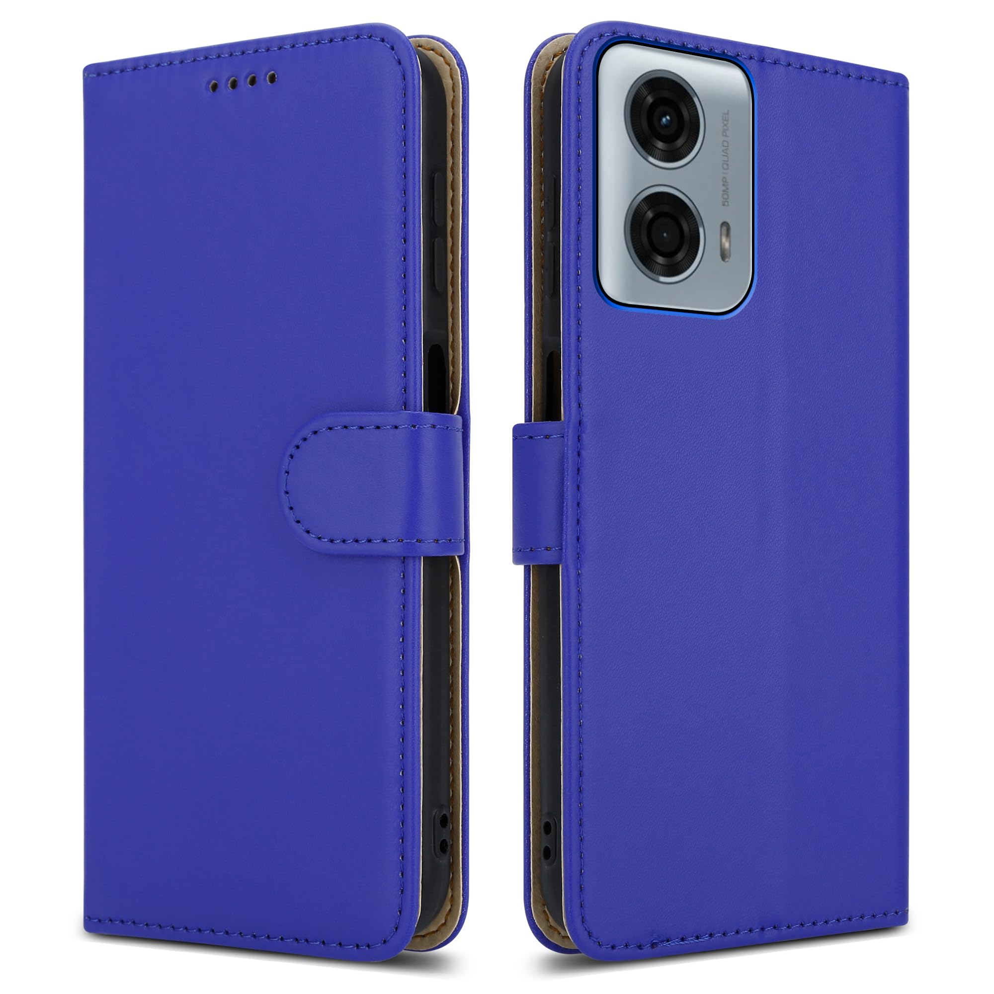 PIXFAB for Motorola Moto G04 / G04s / G24 Case, Leather Wallet Phone Case