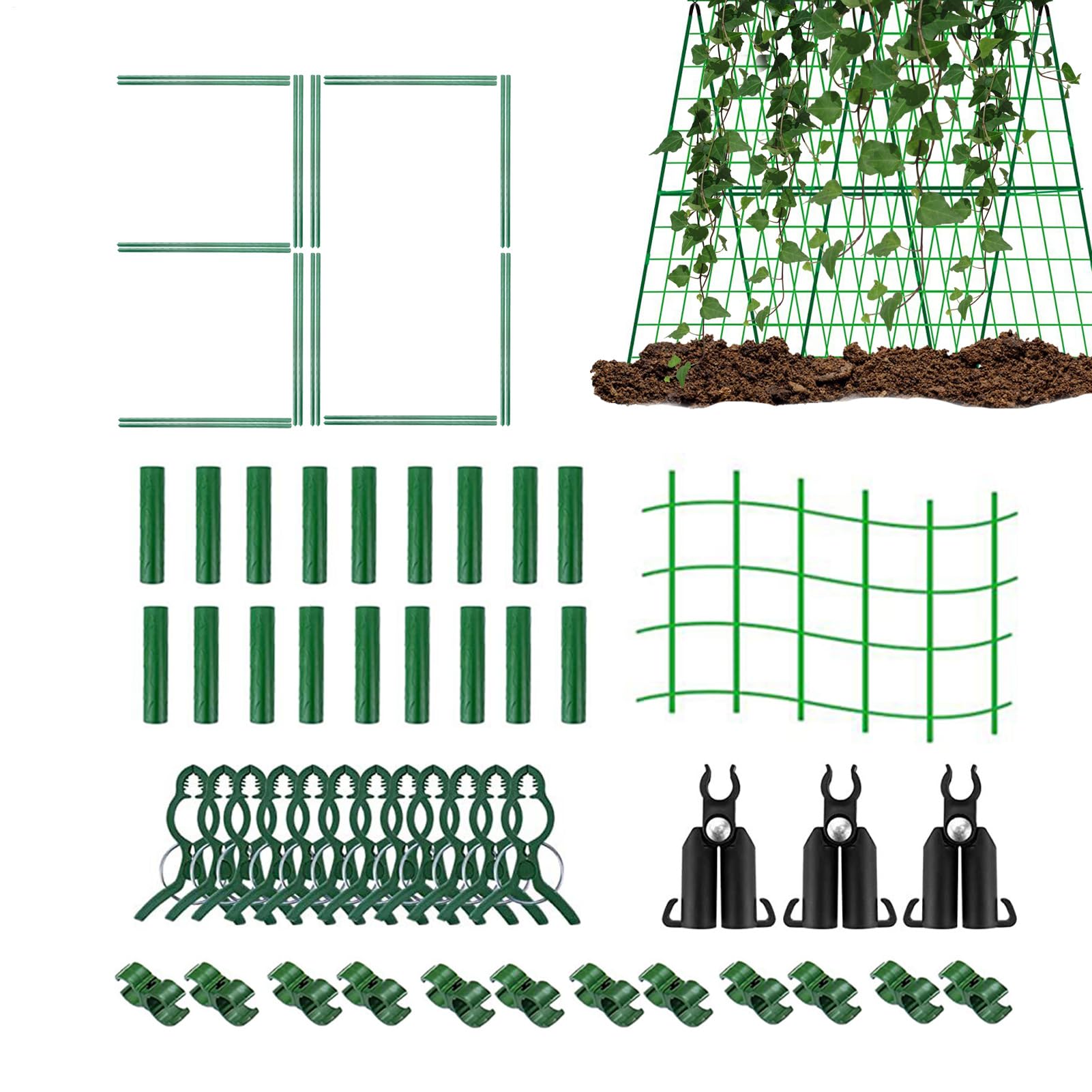 Treillis pour plate-bande surélevée et cadre de support en métal pour légumes et tomates