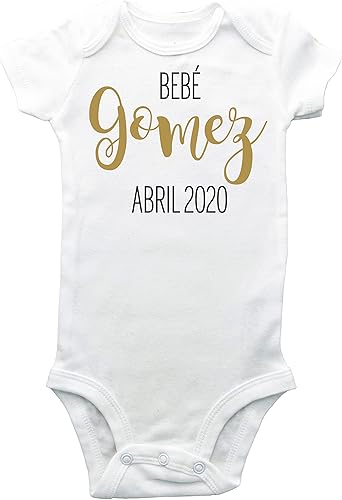 Miniatura 2 de Apellido de Bebé con mes y año Bodysuit, Español Spanish Custom Birth Announcement Bodysuit, Newborn Photo Onesie, Baby Boy Birth Announcement,