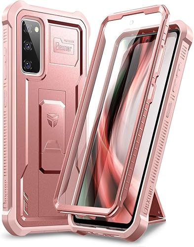 Vista 27 de Dexnor Funda para Samsung Galaxy S20 FE, [protector de pantalla y soporte integrados] Protección de grado militar resistente a prueba de golpes