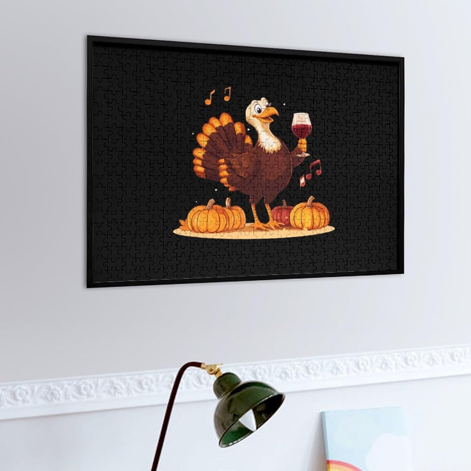 Thanksgiving Turkey Music Notes Wood Puzzle Challenging Jigsaw Puzzles for Women Men