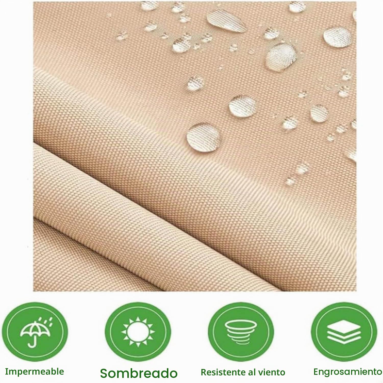 Lona de Repuesto para toldos,Lona Recambio para Toldo Jardín Patio Terraza Balcón Exterior,de Alta Densidad,320 g/m²,antirrayos UV y Impermeable,Verde,(8.2x6.5ft) 2.5x2m
