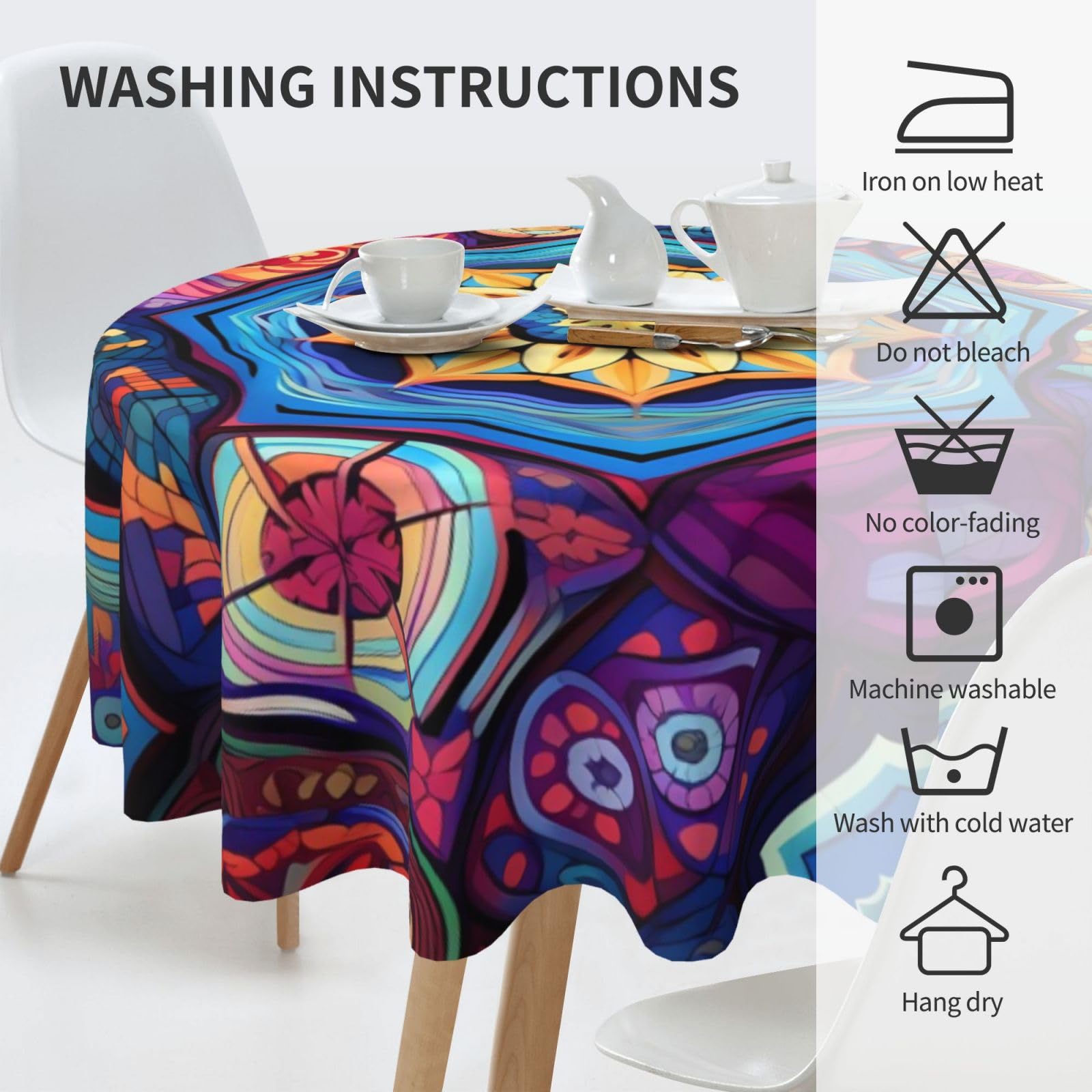 Sechseckige wasserdichte Tischdecken, 152,4 cm, schmutzabweisend, runde Abdeckungen für Hochzeit, Buffet, Bankett, Dekoration, elegantes Esstisch-Zubehör
