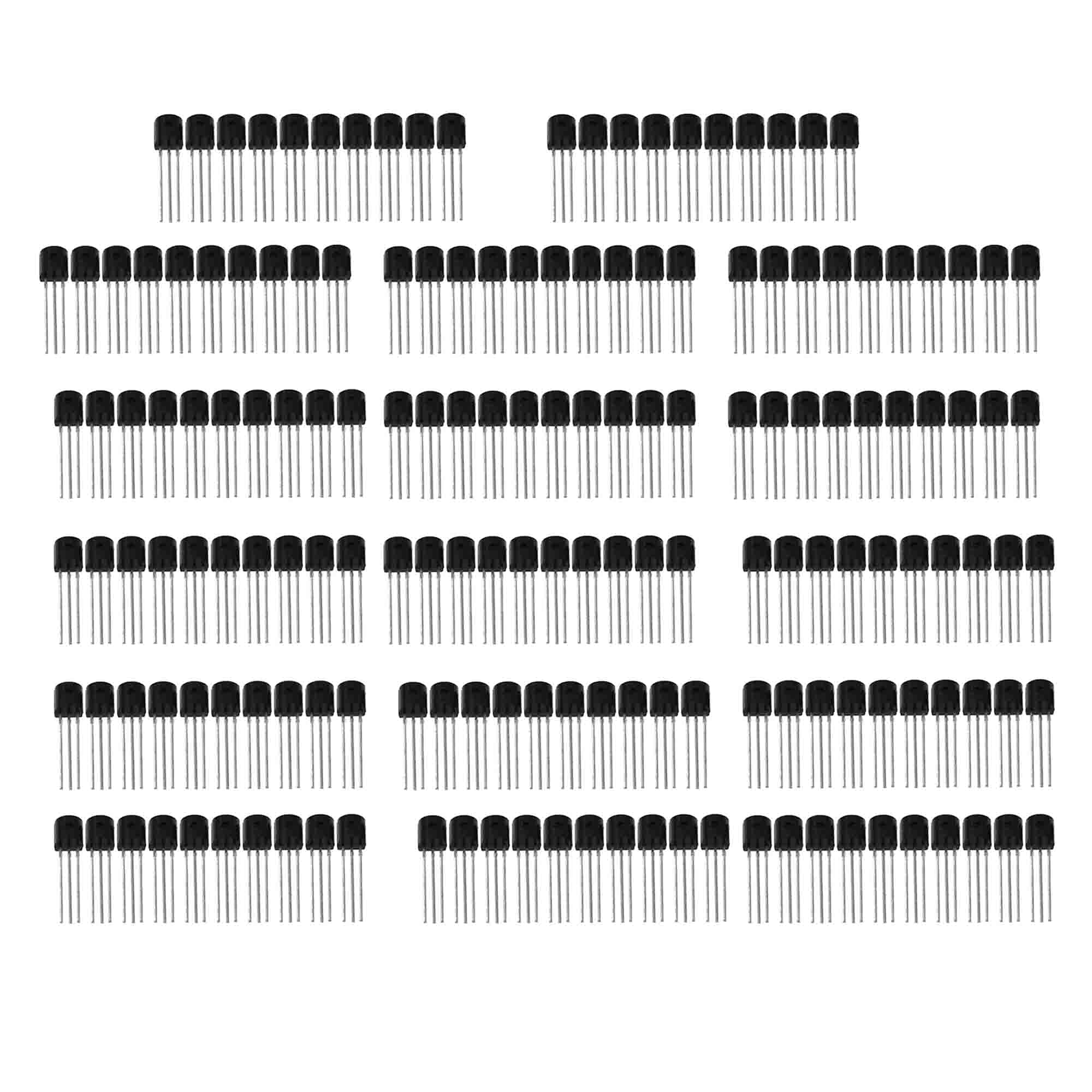 Produktbild von Reland Sun Transistor-Sortiment – 160 Stück, 16 Typen, PNP/NPN, TO-92, Für Bastler & Elektronik-Reparaturen