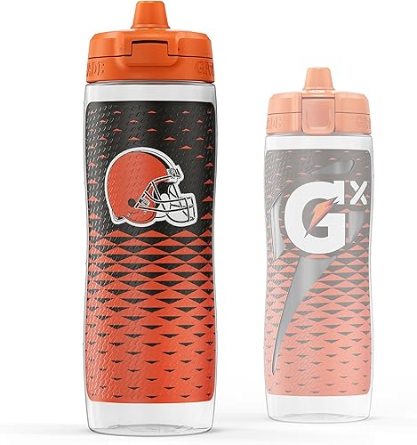 Miniatura 33 de Gatorade Gx NFL - Botellas antideslizantes para apretar, 30 onzas líquidas, sistema de hidratación Gx Miami Dolphins,Baltimore Ravens,Buffalo