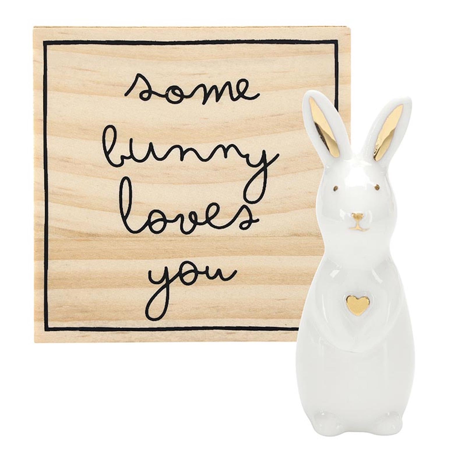 Santa Barbara Design Studio Keepsake Ceramic Gift Boxed Bunny Mini Figurine, 1.75" Tall, Some Bunny Loves You