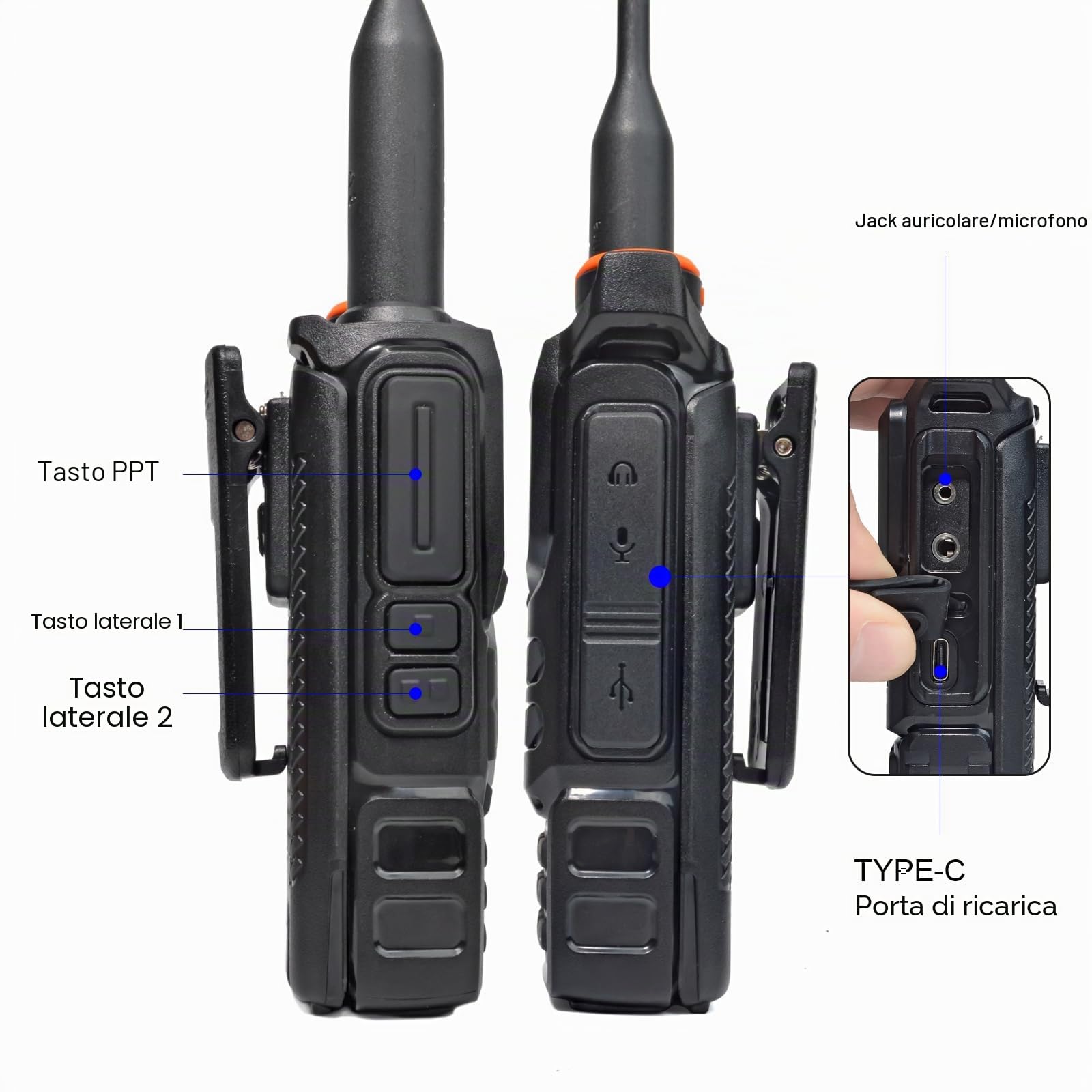 Quansheng UV-K5 VHF UHF portatile Walkie Talkie | Radio ricaricabile a due vie per studio/esterno/auto