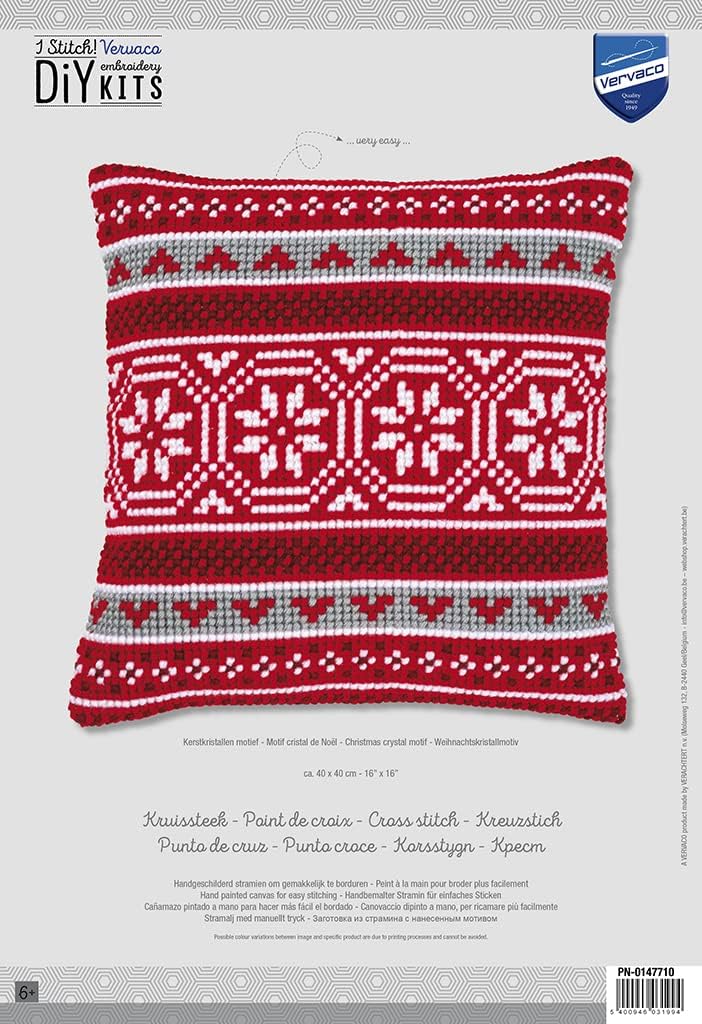 VERVACO Stamped Cross Stitch Xmas Motif, Off-White