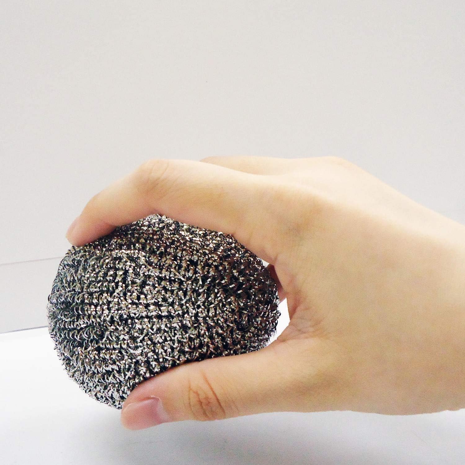 OHE Premium Stainless Steel Scourer Set of 5 Silver Jumbo Double Wall Scrubber