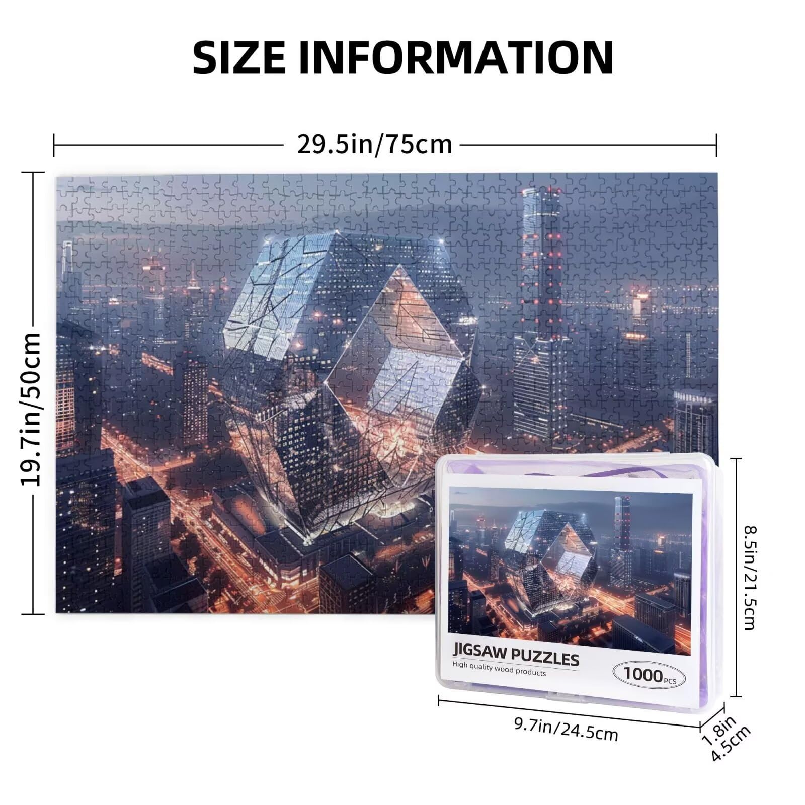 Puzzle miejskie 6000 elementów, widok nocny, puzzle dla dorosłych, z pudełkiem na prezent, "zrób to sam", duże drewniane puzzle dla dorosłych, gra zręcznościowa dla całej rodziny, prezenty dla kobiet