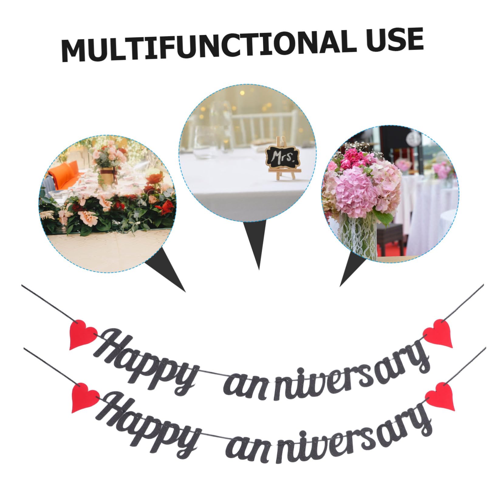 SOLUSTRE 12 Piezas Decoración Romántica con Brillo para Bodas Guirnalda de para Celebraciones de Aniversario y Fiestas