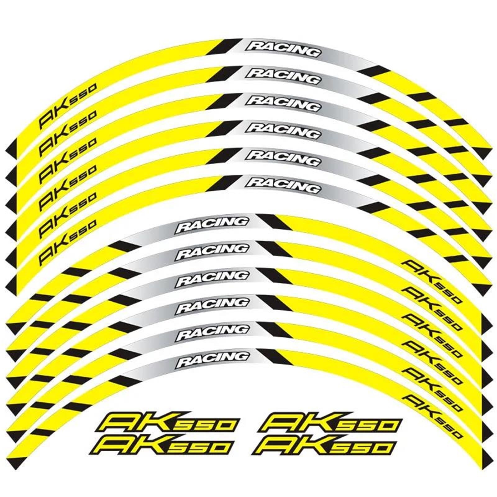 1 Set of Motorcycle Accessories Wheel Stickers Stripes Reflective Rim for Kymco AK550 Ak 550(Style 9)